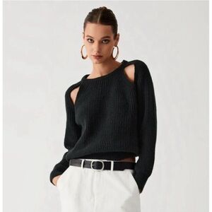 Commense Black Cutout Sweater
